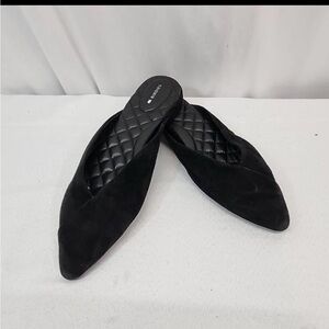 Birdies The Swan  Size 8.5 Black Suede Pointed Toe Mule Flats